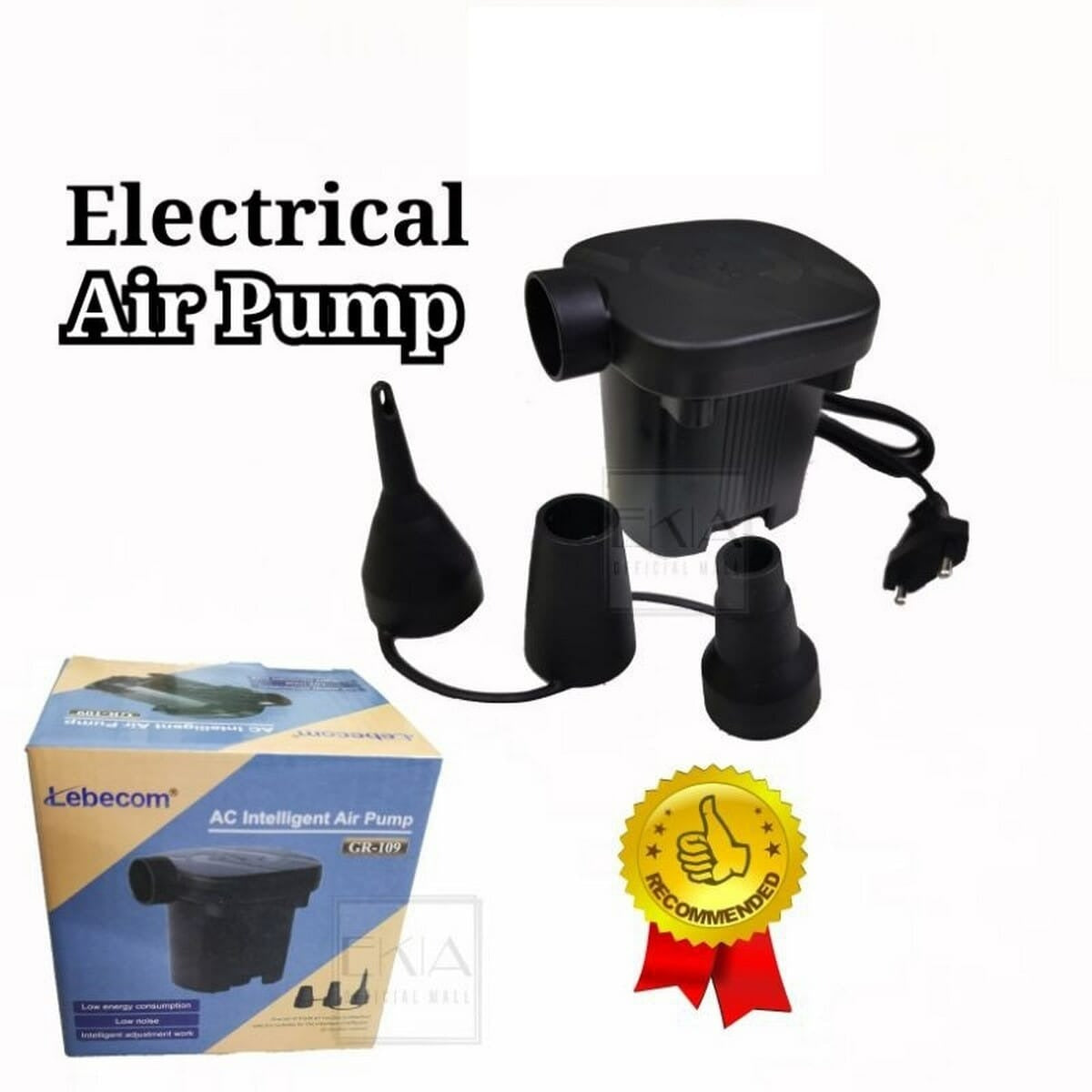 Electric automatic compressor pump Lebecom Air Pump GR-109 for inflating air mattresses, balls and Boats 3 adapters 220v From the  mains