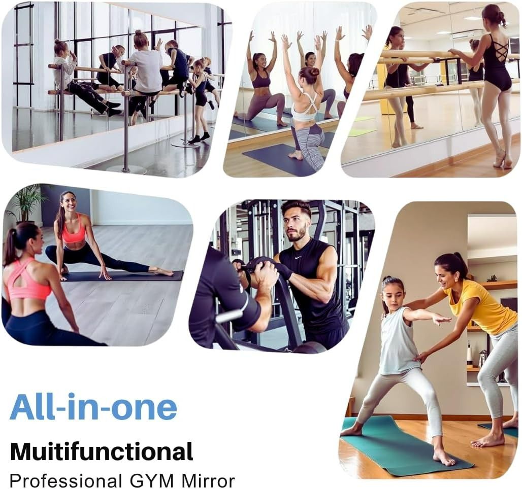 Prismatek Safe Mirror Wall Glassless Lightweight Gym Yoga Studio Preschool Dance Ballet Pilates Custom