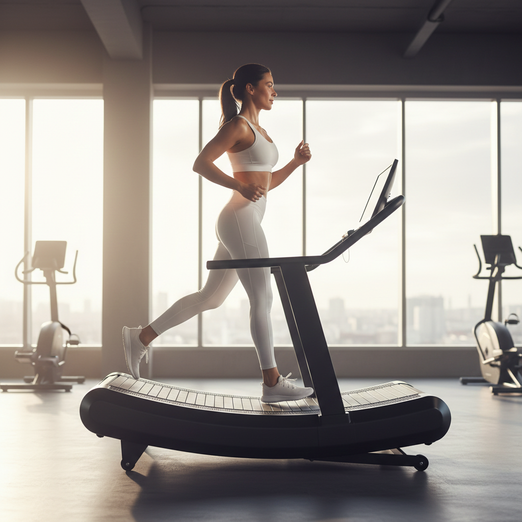 MMB Aeres Professional Smart Curved Treadmill | Non-Motorized | HD Touch Screen