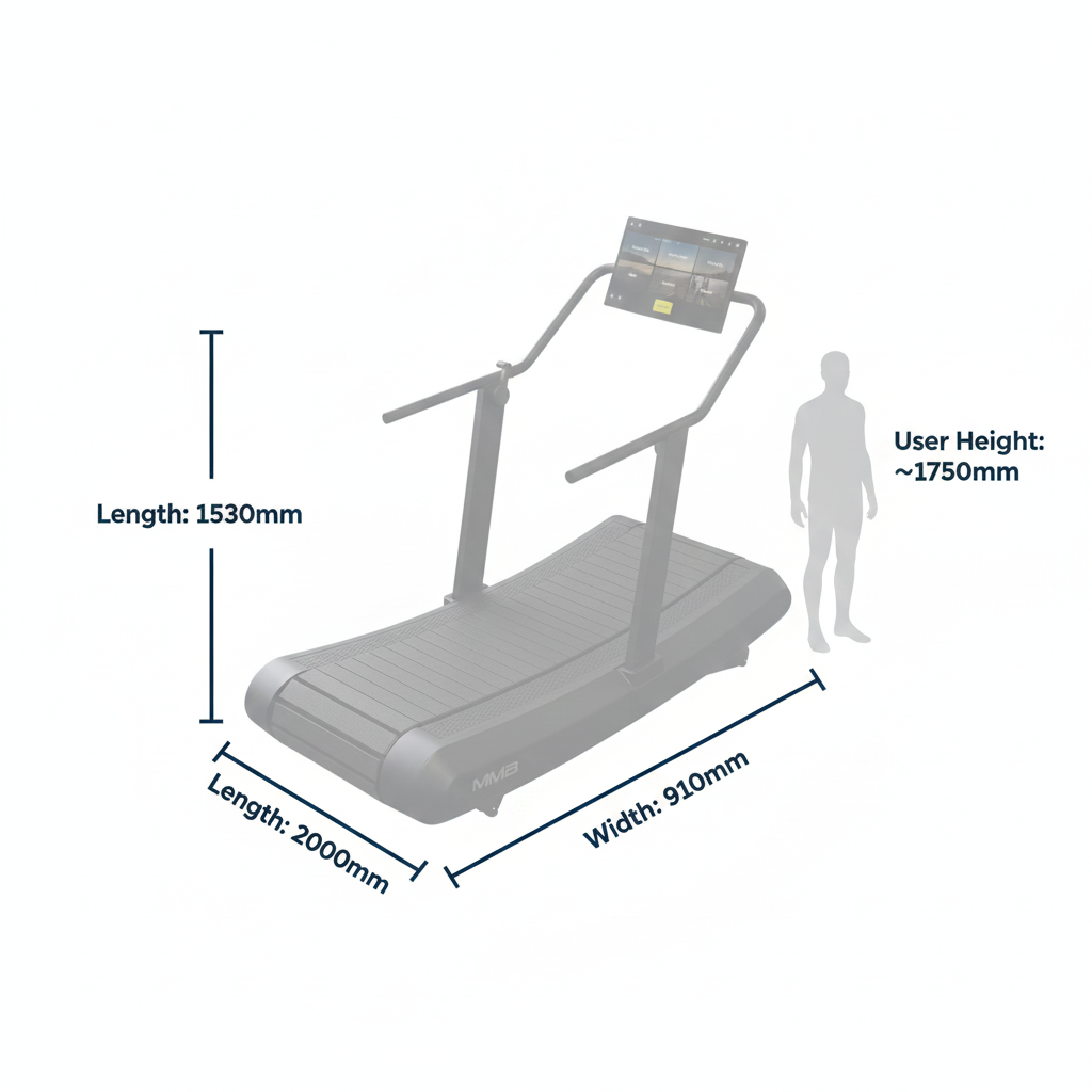 MMB Aeres Professional Smart Curved Treadmill | Non-Motorized | HD Touch Screen