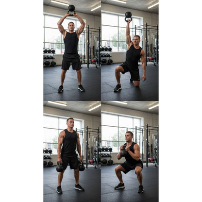 MMB黑色粉末涂层硬式铸铁壶铃