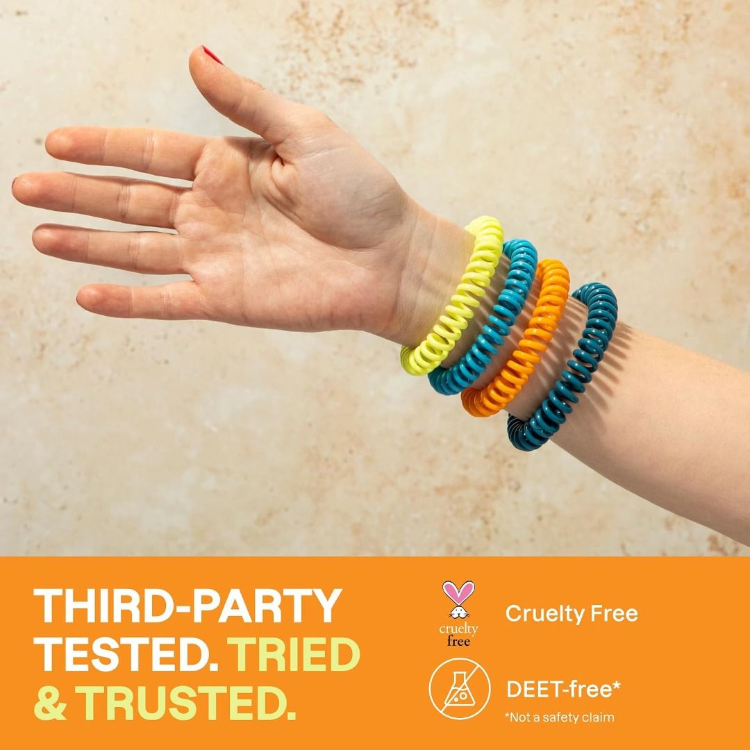 Mosquito Repellent Bracelets Individually Wrapped Mosquito Repellent Bands DEET Free Insect Bug Repellent Wristbands for Adults Kids