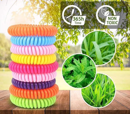 Mosquito Repellent Bracelets Individually Wrapped Mosquito Repellent Bands DEET Free Insect Bug Repellent Wristbands for Adults Kids
