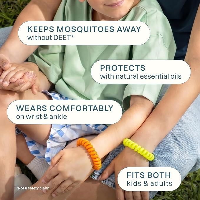Mosquito Repellent Bracelets Individually Wrapped Mosquito Repellent Bands DEET Free Insect Bug Repellent Wristbands for Adults Kids