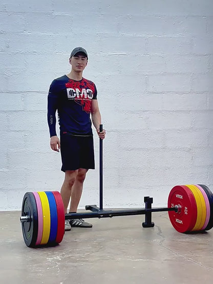Deadlift Bar Jack/Load + Unload Barbell for Ground Lifts Full Mini Plate Changer