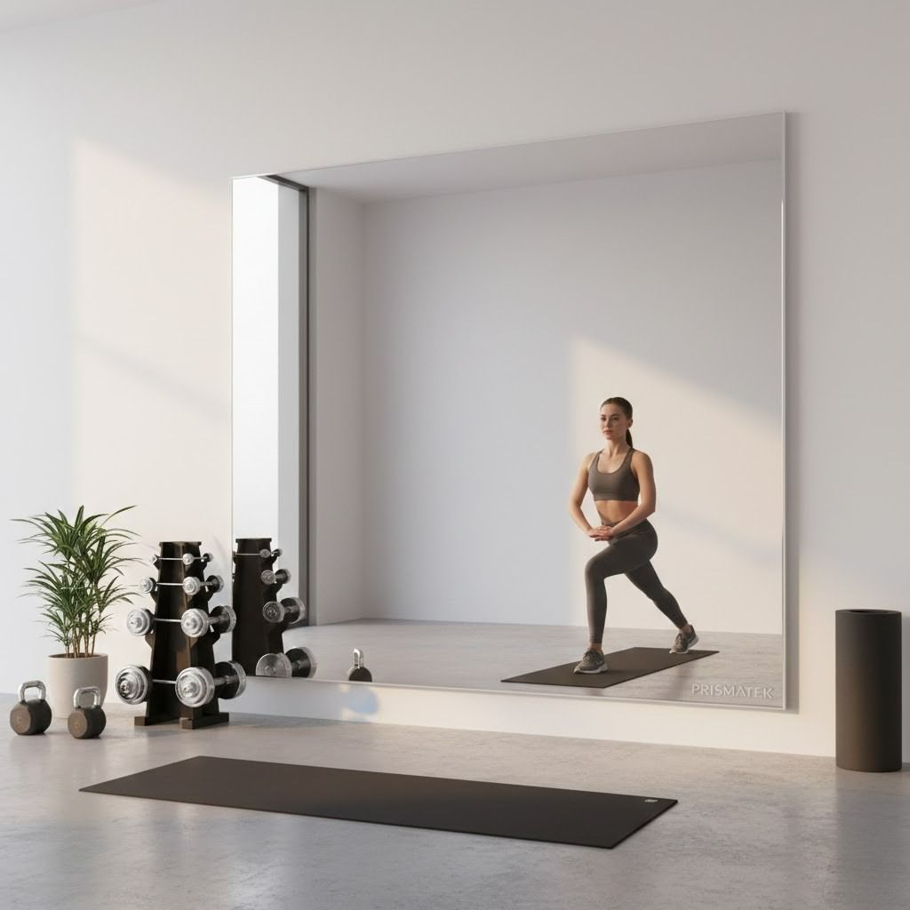 Prismatek Safe Mirror Wall Glassless Lightweight Gym Yoga Studio Preschool Dance Ballet Pilates Custom