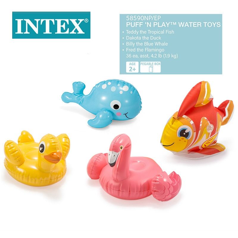 INTEX Puff ‘N Play® Water Toys INTEX Swimming Ring Float (60cm) Party Toy Inflatable