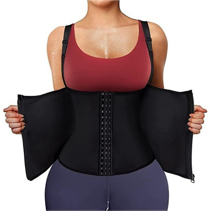 Drotas Women Waist Trainer Vest Slim Corset Neoprene Sauna Tank Top Zipper Weight Loss Body Shaper Shirt