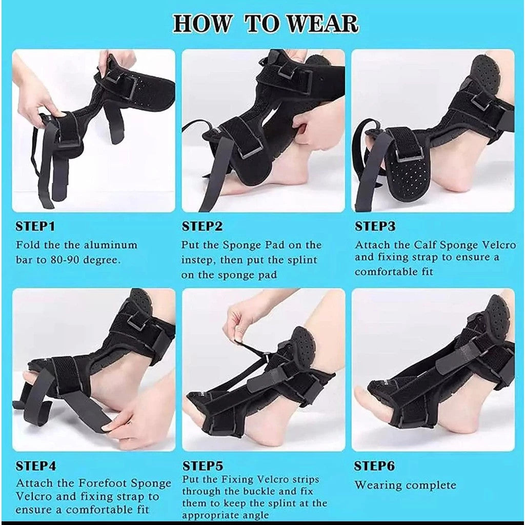 SG Stock Adjustable Night Splint for Plantar Fasciitis Relief Achilles Tendonitis Foot Drop Ankle Foot Arch Support